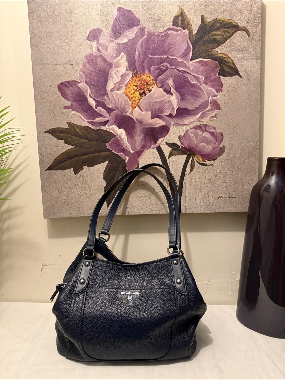 Michael Kors Black Pebbled Leather Shoulder Bag 14 inches (L) 11 (h) 8 3/4 (d)